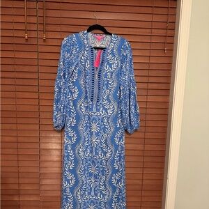 NWT Lilly Pulitzer Sz 4 Laurelie Maxi Dress in Blue Have It Both Rays